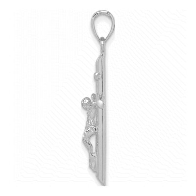 14K White Gold INRI Crucifix Pendant – view 3