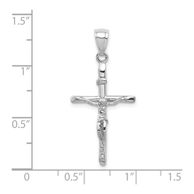 14K White Gold INRI Crucifix Pendant – view 4