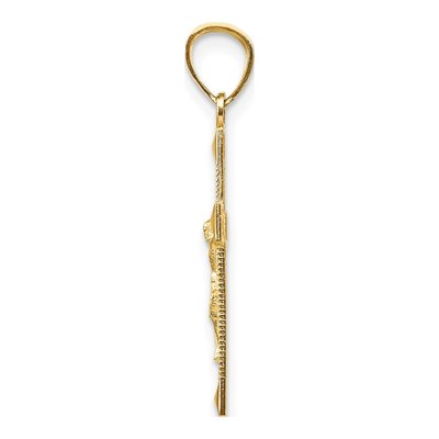 14K Yellow Gold Diamond-Cut Crucifix Pendant – view 3
