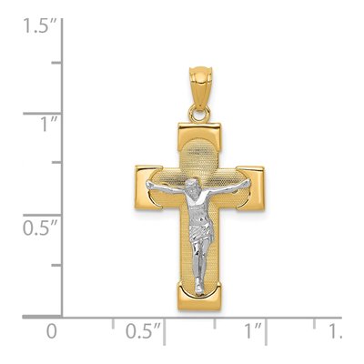 14K Two-Tone Gold Crucifix Pendant – view 5