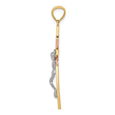 14K Tri-Color Gold Crucifix Pendant – view 3