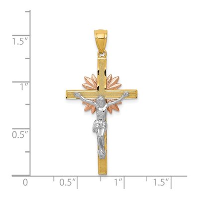 14K Tri-Color Gold Crucifix Pendant – view 4
