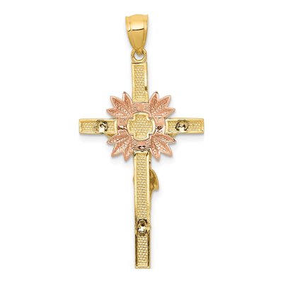 14K Tri-Color Gold Crucifix Pendant – view 5