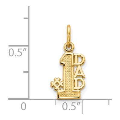14K Yellow Gold DAD Number 1 Pendant – view 5