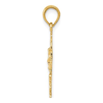 14K Yellow Gold Cara Vaca Crucifix Pendant – view 3