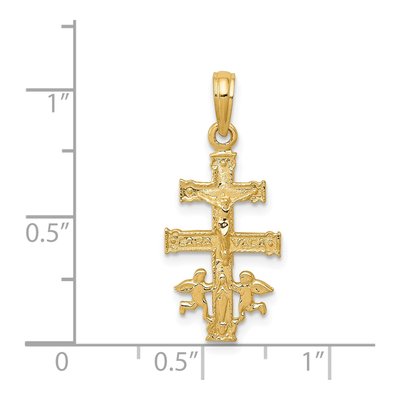 14K Yellow Gold Cara Vaca Crucifix Pendant – view 5