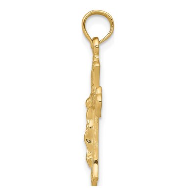 14K Yellow Gold INRI Crucifix Pendant – view 3