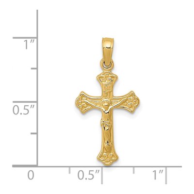 14K Yellow Gold INRI Crucifix Pendant – view 4