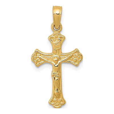 14K Yellow Gold INRI Crucifix Pendant