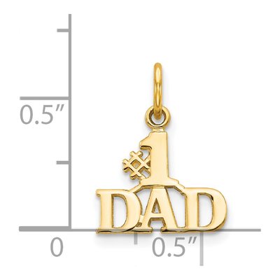14K Yellow Gold DAD Number 1 Pendant – view 5