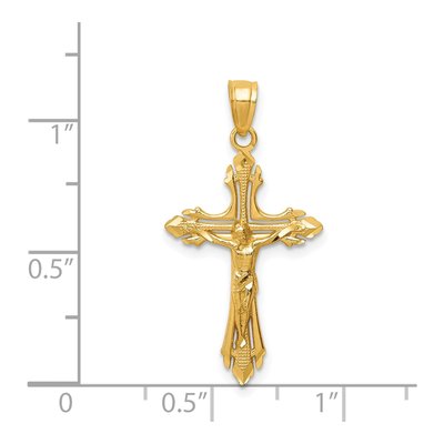 14K Yellow Gold Diamond-Cut Crucifix Pendant – view 4