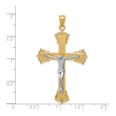 14K Two-Tone Gold Crucifix Pendant – view 4
