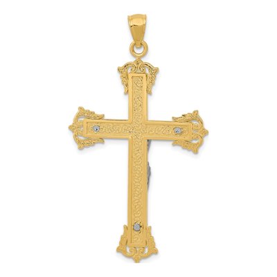 14K Two-Tone Gold Crucifix Pendant – view 5