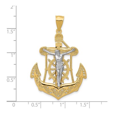 14K Two-Tone Gold Mariner's Crucifix Pendant – view 4