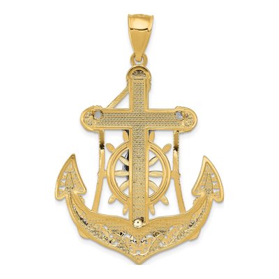 14K Two-Tone Gold Mariner's Crucifix Pendant – view 5