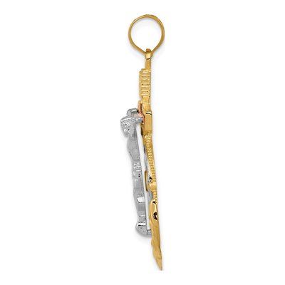 14K Tri-Color Gold Mariners Crucifix Pendant – view 3