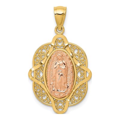14K Two-Tone Gold Our of Guadalupe Pendant