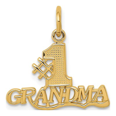 14K Yellow Gold Grandma Number 1 Pendant