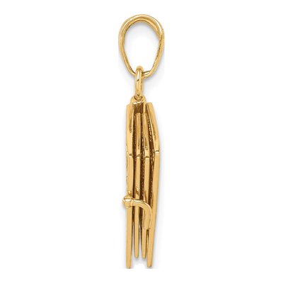 14K Yellow Gold 3D Holy Bible Pendant – view 3