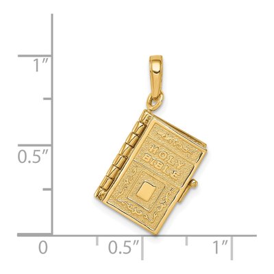 14K Yellow Gold 3D Holy Bible Pendant – view 4