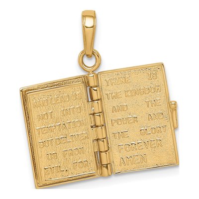 14K Yellow Gold 3D Holy Bible Pendant – view 6