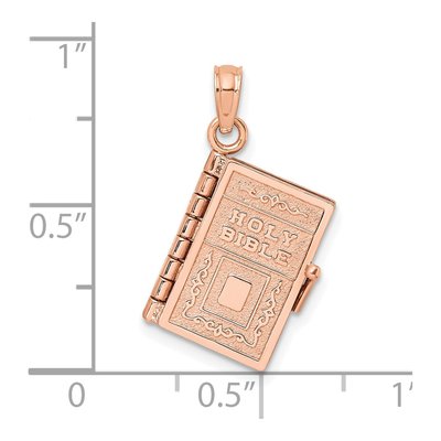 14K Rose Gold 3D Holy Bible Pendant – view 4