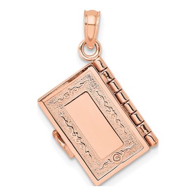 14K Rose Gold 3D Holy Bible Pendant – view 5