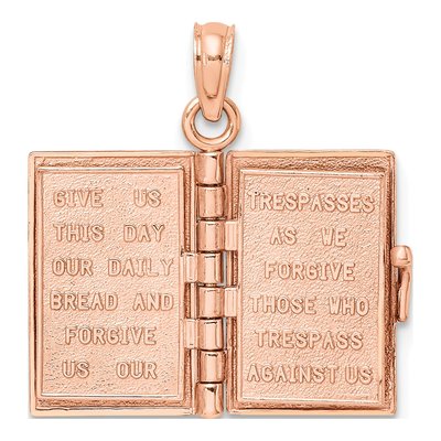 14K Rose Gold 3D Holy Bible Pendant – view 7