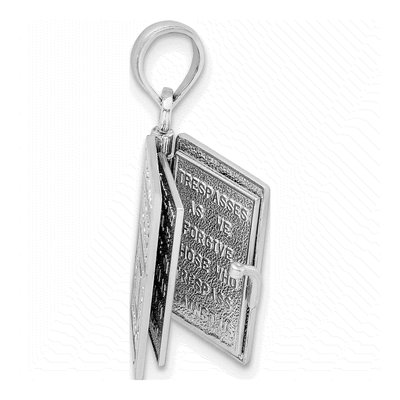 14K White Gold 3D Holy Bible Pendant – view 5