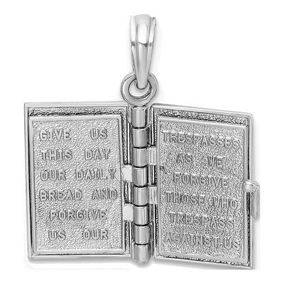 14K White Gold 3D Holy Bible Pendant – view 8