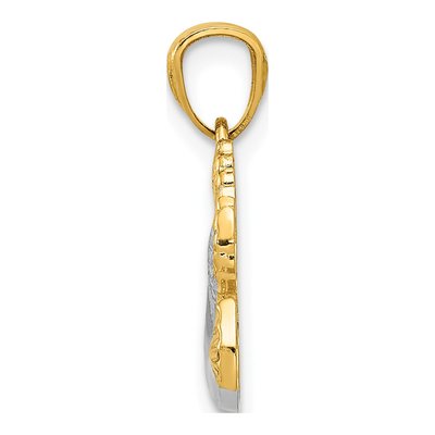 14K Yellow Gold Dove Olive Branch Pendant – view 3