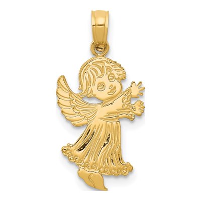 14K Yellow Gold Angel Pendant
