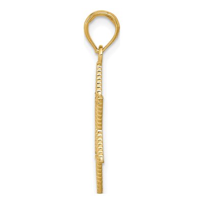 14K Yellow Gold Textured Star of David Pendant – view 3
