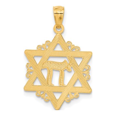14K Yellow Gold Star of David Pendant – view 4