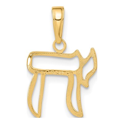 14K Yellow Gold Chai Cut-Out Pendant – view 4