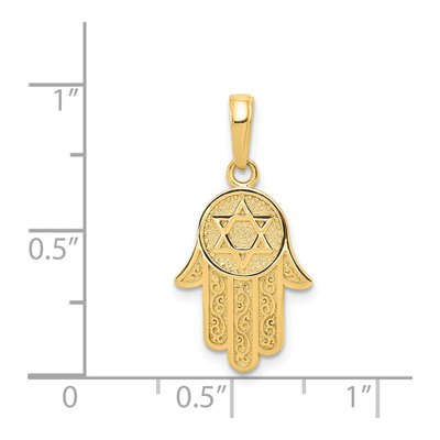 14K Yellow Gold Chamseh Hand of God Pendant – view 5