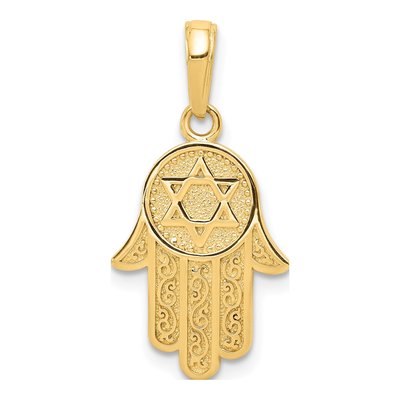14K Yellow Gold Chamseh Hand of God Pendant