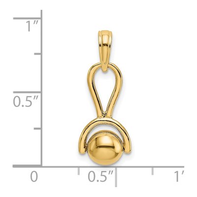 14K Yellow Gold Baby Rattle Pendant – view 4