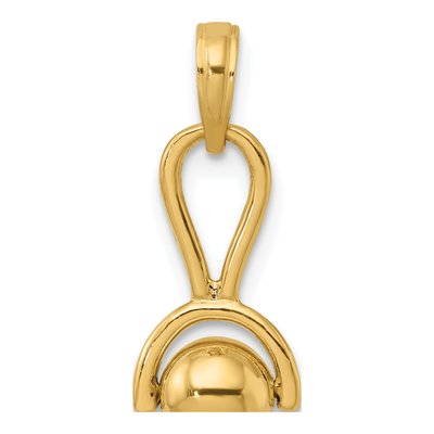 14K Yellow Gold Baby Rattle Pendant – view 5