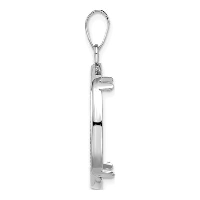 14K White Gold Coin Bezel Pendant – view 2