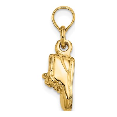 14K Yellow Gold 3D Moveable Baby Booties Charm – view 3
