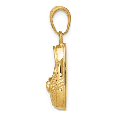 14K Yellow Gold Baby Shoe Pendant – view 3