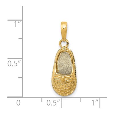 14K Yellow Gold Baby Shoe Pendant – view 4