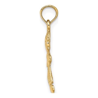 14K Yellow Gold Playful Girl Heart Pendant – view 3