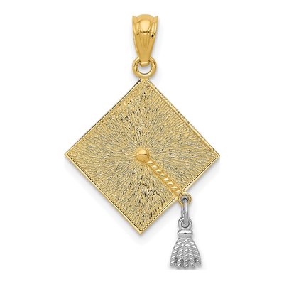 14K Yellow Gold Graduation Cap Pendant
