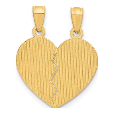14K Yellow Gold Best Friends Heart Set Pendant – view 4
