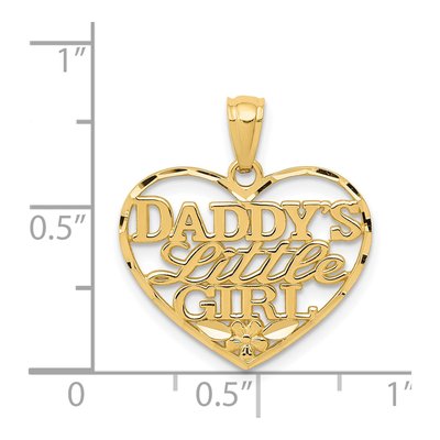 14K Yellow Gold Daddy's Little Girl Heart Pendant – view 5