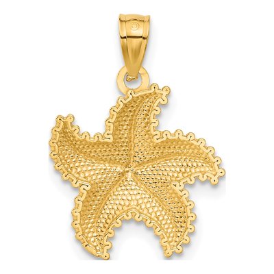 14K Yellow Gold Diamond-Cut Starfish Pendant – view 4
