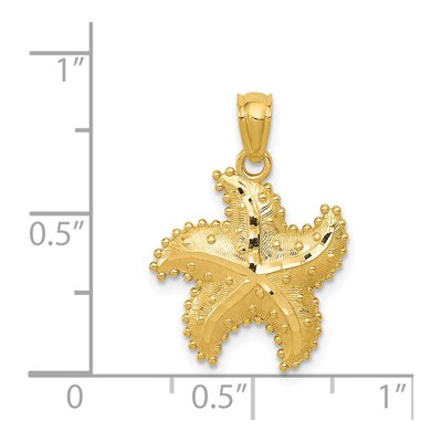 14K Yellow Gold Diamond-Cut Starfish Pendant – view 5