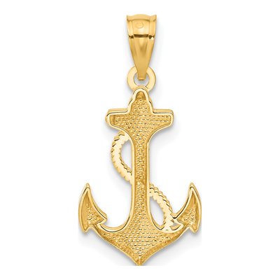 14K Yellow Gold Anchor Pendant – view 4